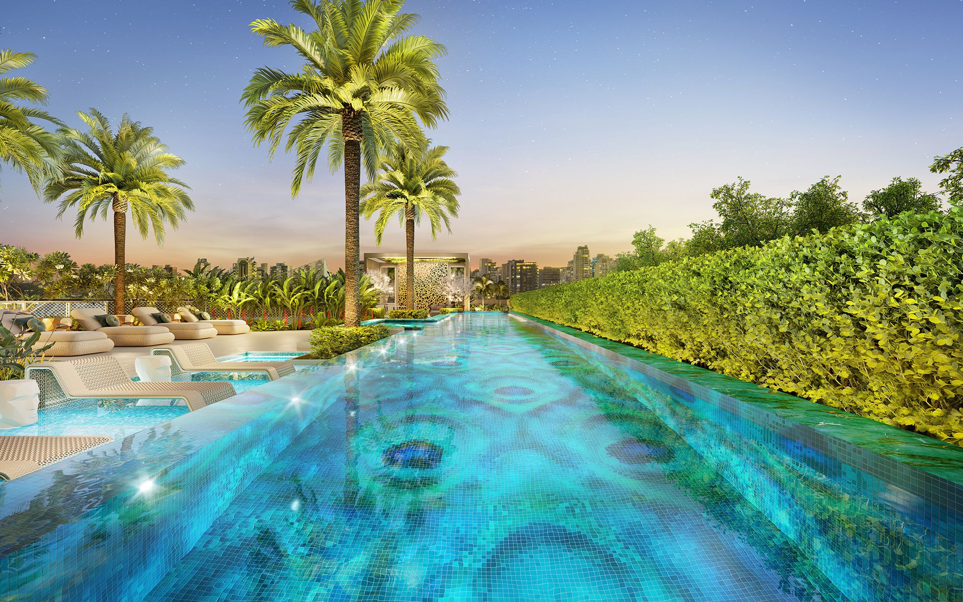 Piscina com raia