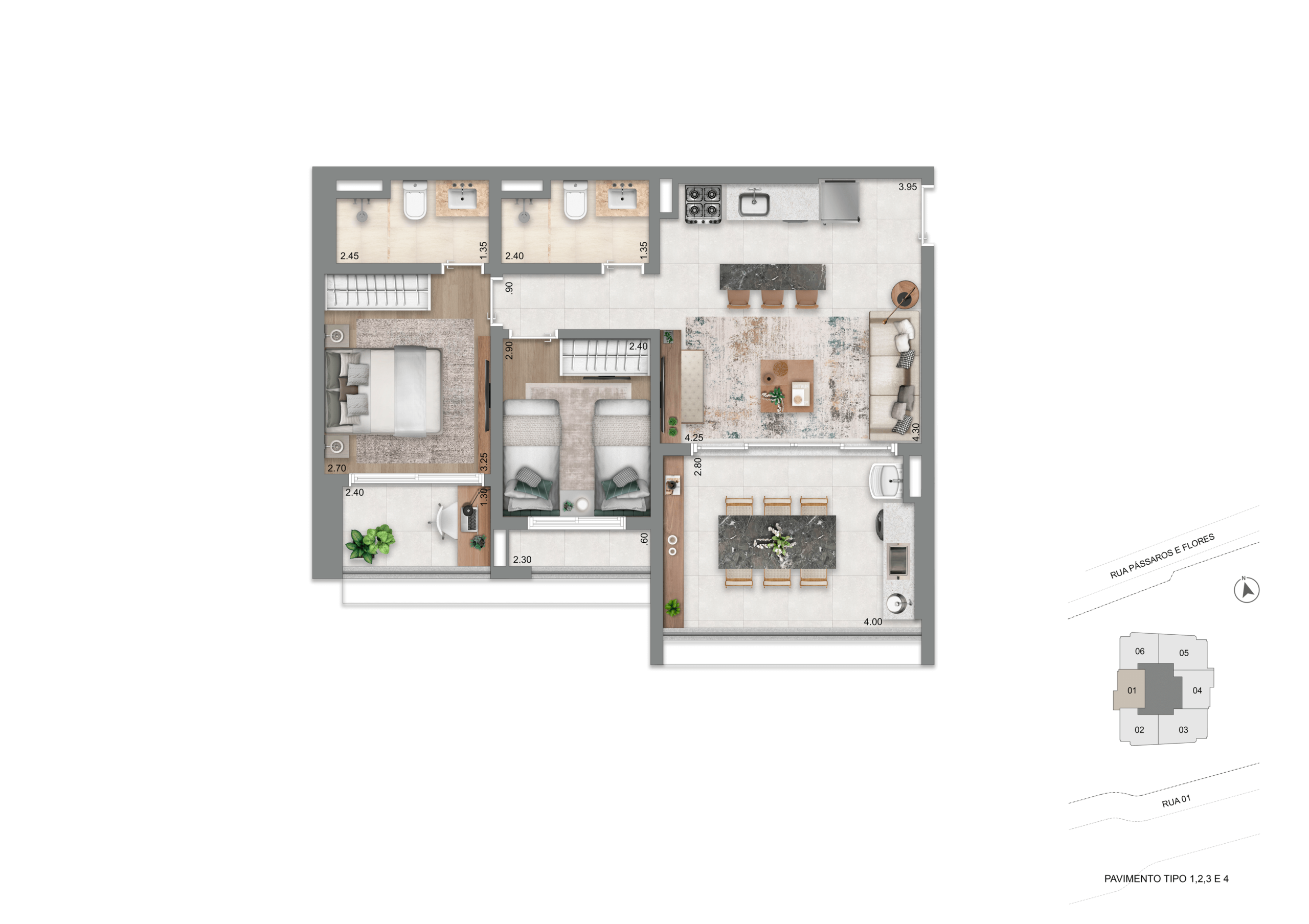 Apartamento 70 m²