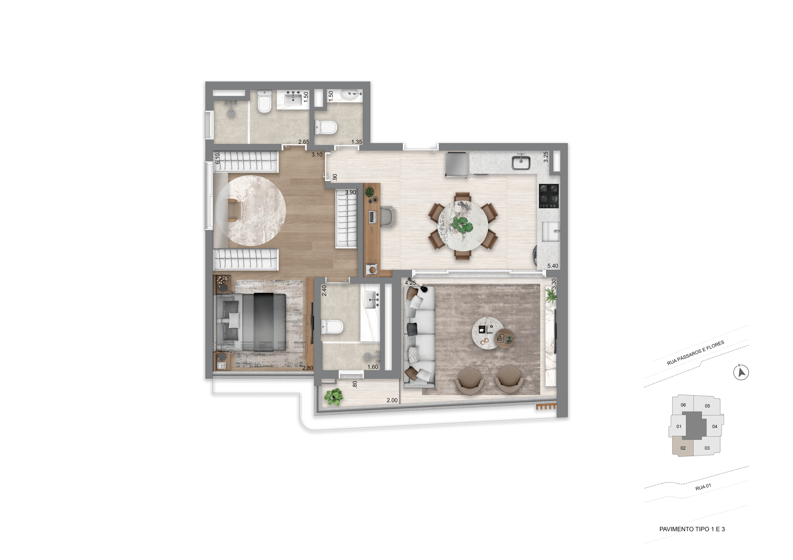 Apartamento 76 m² opção