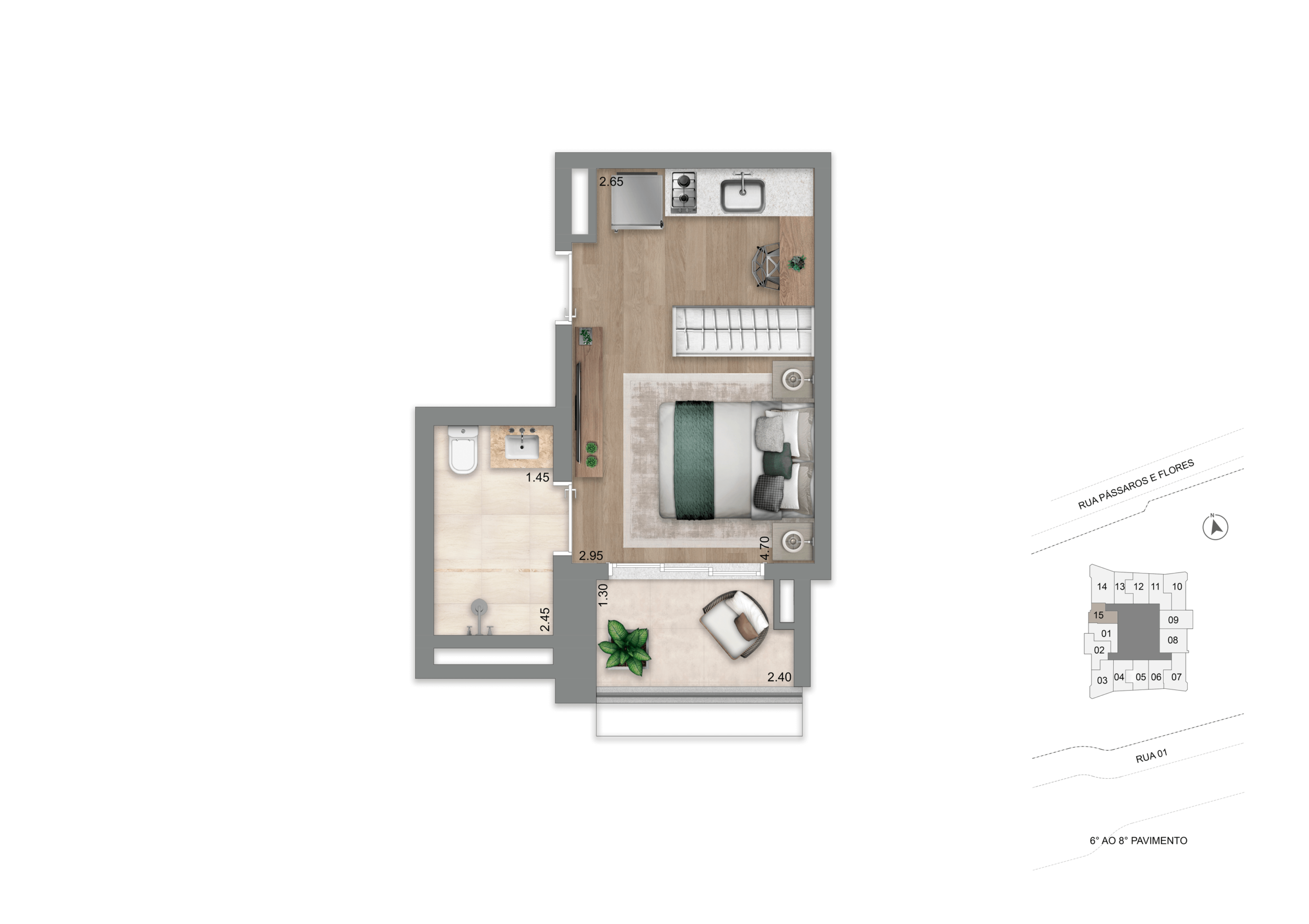 Studio 26 m²